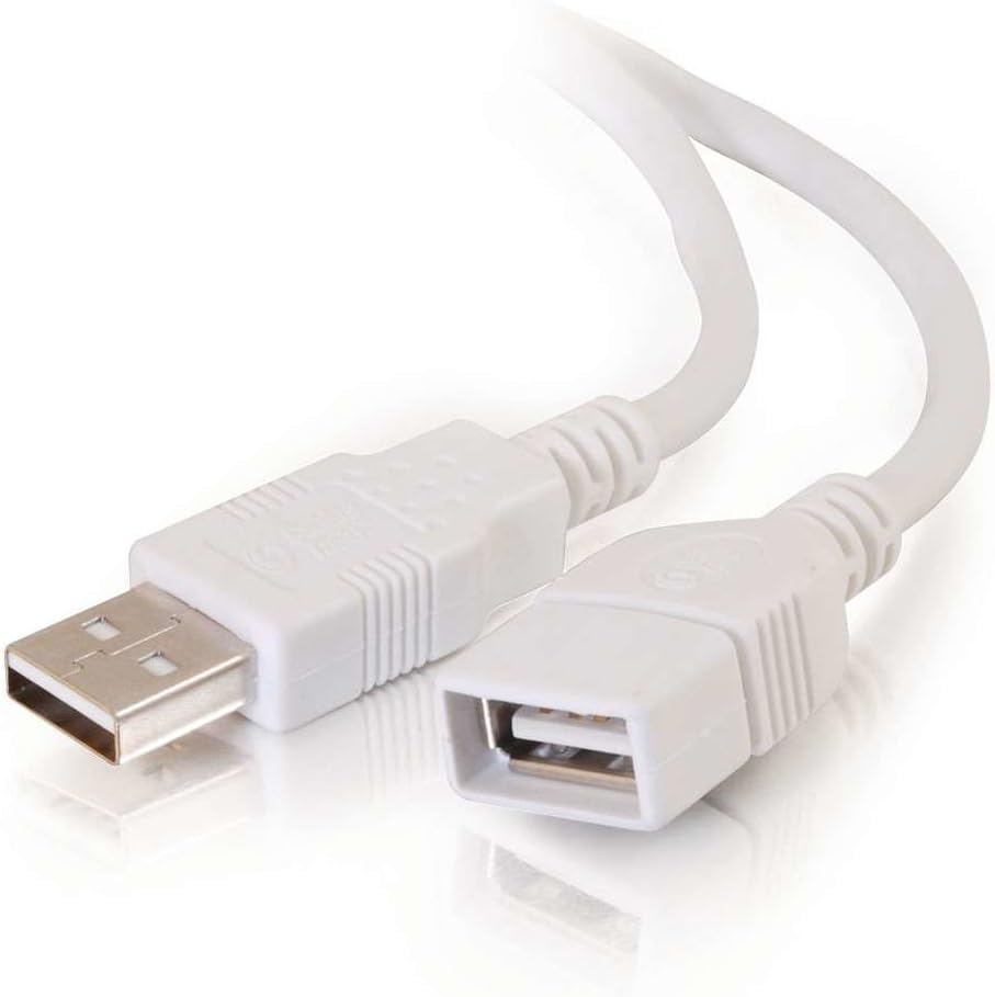 100FIT USB Extender, USB 2.0 Extension Cable Male to Female USB Cable High-Speed Data Transfer Compatible with Keyboard, Mouse, Hard Drive, Xbox, Laptop/PC/Mac/Printer, 1.5 Meter (White)