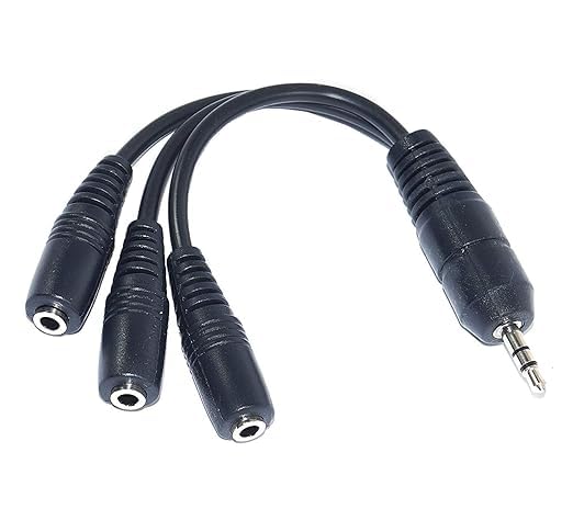 Hakuho 3-Way 3.5mm Audio Splitter Adapter Cable,1 Male to 3 Female EP Stereo AUX Audio Splitter Adapter Cable for Speaker Headphone Earphone.