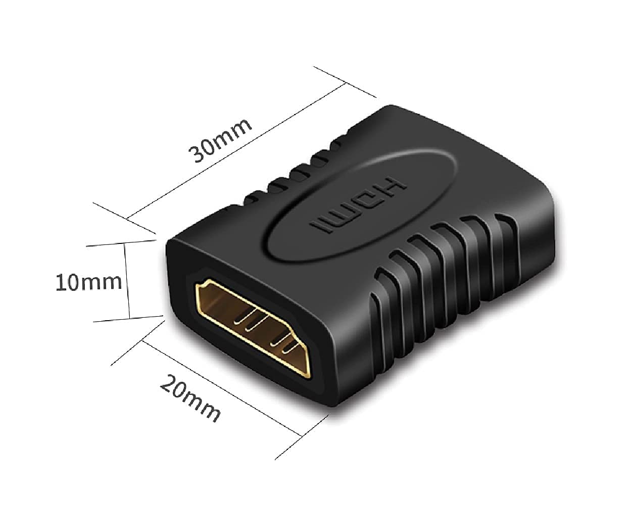 JGD PRODUCTS HDMI Extender Female to Female Coupler Adapter for HDTV, Laptop PC, Projector and etc - Black