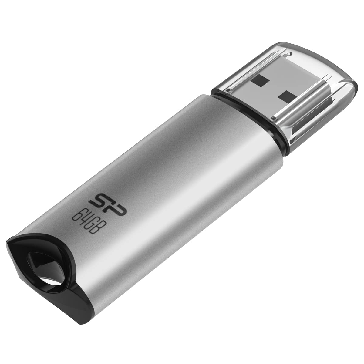 SP Silicon Power Silicon Power 64GB USB 3.0 Flash Drive, Aluminum Casing Built-in Strap Hole, USB 3.2 Gen 1 USB 2.0 Thumb Drive Pen Drive Memory Stick, Silver, Marvel M02 Series