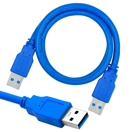 Storite 60CM Super Speed USB 3.0 Male to Male Cable for Data Transfer Hard Drive Enclosures, Printer, Modem, Personal Computer - Blue