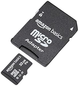 Amazon Basics 32GB MicroSDHC Memory Card with Adapter, Upto 98MB/s, IPX6, Temperature & Shock Resistant