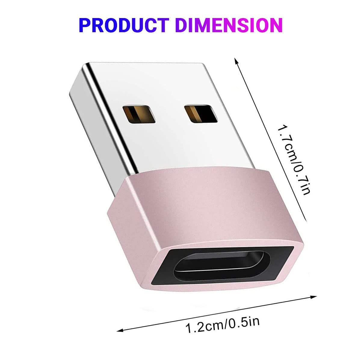 MERCIFUL USB 3.0 Type C Female to USB A Male Connector/Converter/Adapter Compatible for All Type-C (Multicolour) Pack of 2