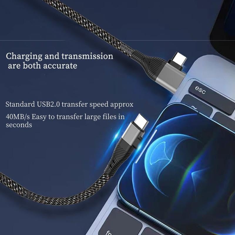 ZESTIFY 4 IN 1 65W Unbreakable Nylon Braided Multi Functional Fast Charging Cable with Fast Data Transfer,Compatible with All Type C Android Smartphone & iphone Device etc.