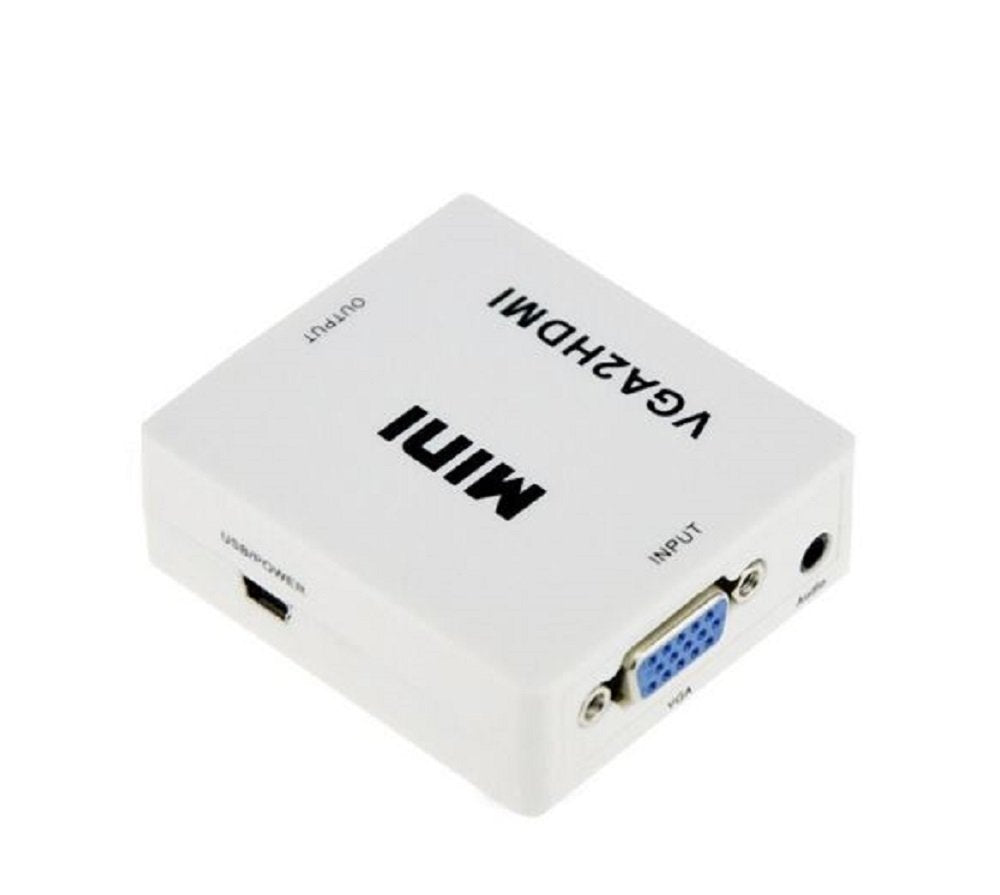 CBR Mini VGA to HDMI Converter with Audio VGA2HDMI 1080P Adapter Connector for Projector PC Laptop to HDTV (Clear)