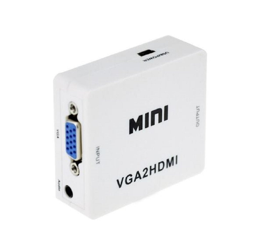 CBR Mini VGA to HDMI Converter with Audio VGA2HDMI 1080P Adapter Connector for Projector PC Laptop to HDTV (Clear)