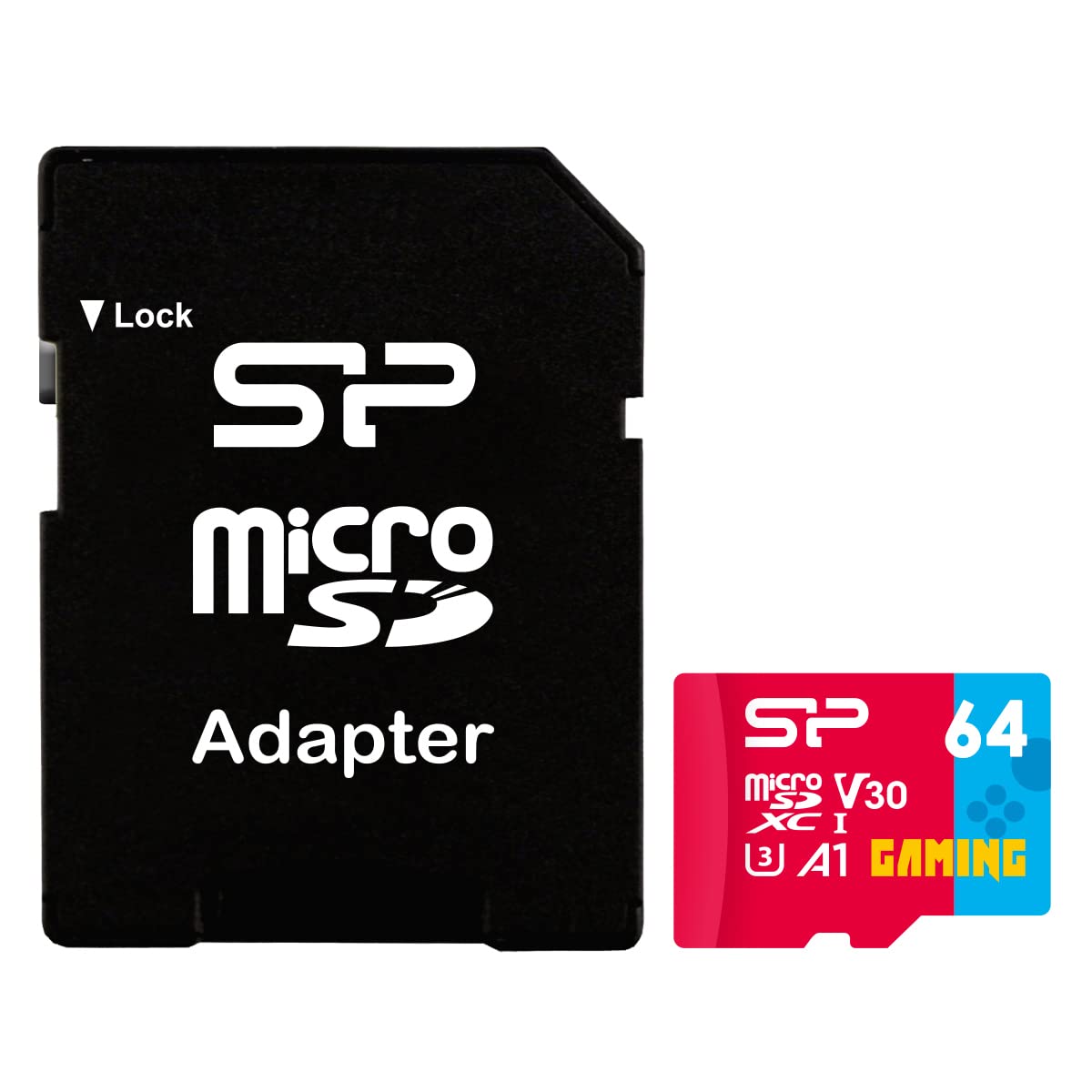 Silicon Power 64GB Gaming microSDXC UHS-I Micro SD Card with Adapter, Optimized for Mobile Games Apps Nintendo-Switch, Class 10 U3 V30 A1 MicroSD Memory...