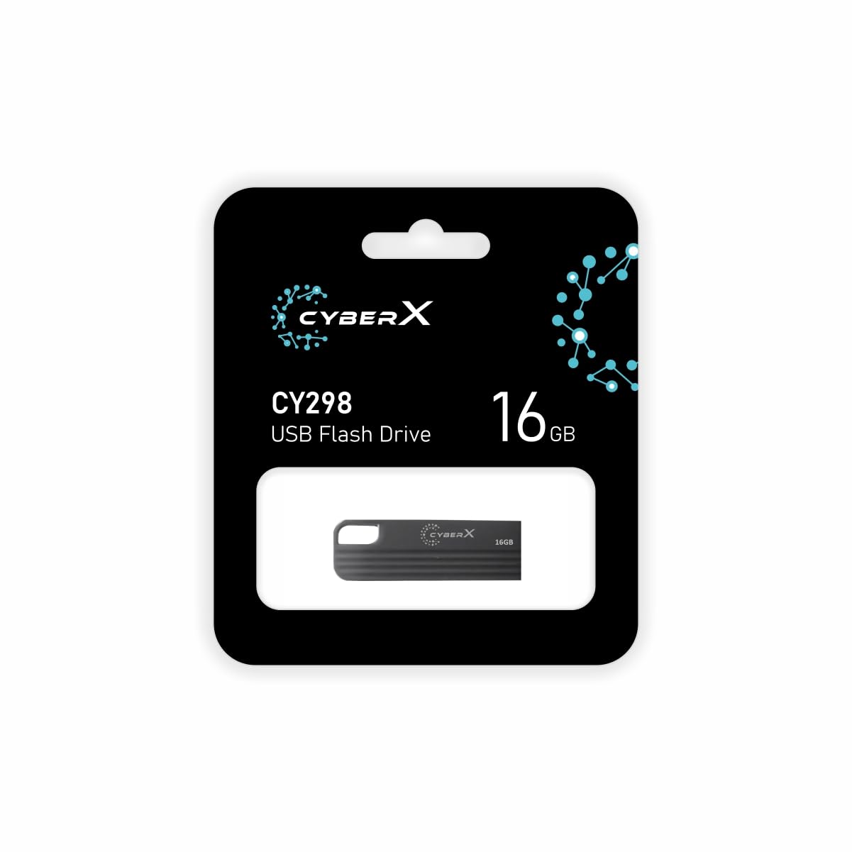 CYBERX CY298 16 GB Metal Body Flash Drive USB 2.0 Type A Pendrive (Metallic Chrome)