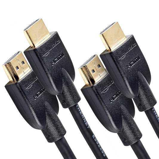 AmazonBasics High-Speed HDMI Cable,6 Feet (2-Pack),Black