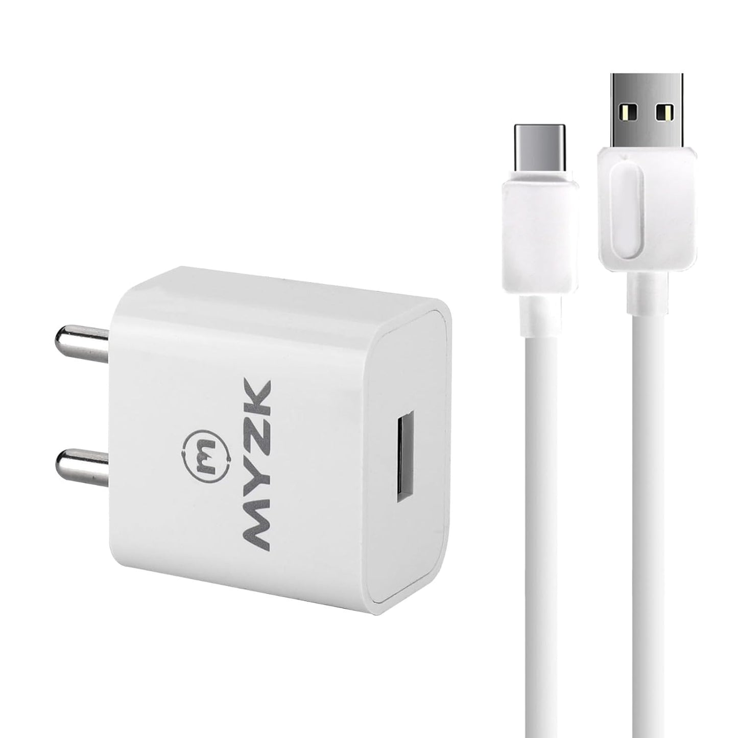 MYZK 5V 1A-Mobile Charger | with USB to C-Type Cable | Fast Charger | Made in India Wall Charger Adapter | Universal Compatibility | 5 Volt Adapter USB | 5v...