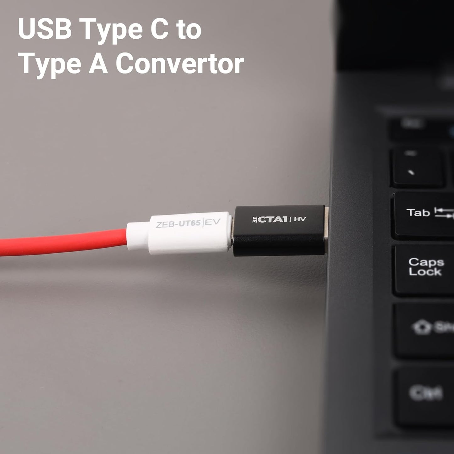 ZEBRONICS CTA1 USB Type C to Type A Converter, USB 3.0, High-Speed Data Transfer, Backward Compatibility, Plug and Play, for Laptops | PC | Compatible Devices