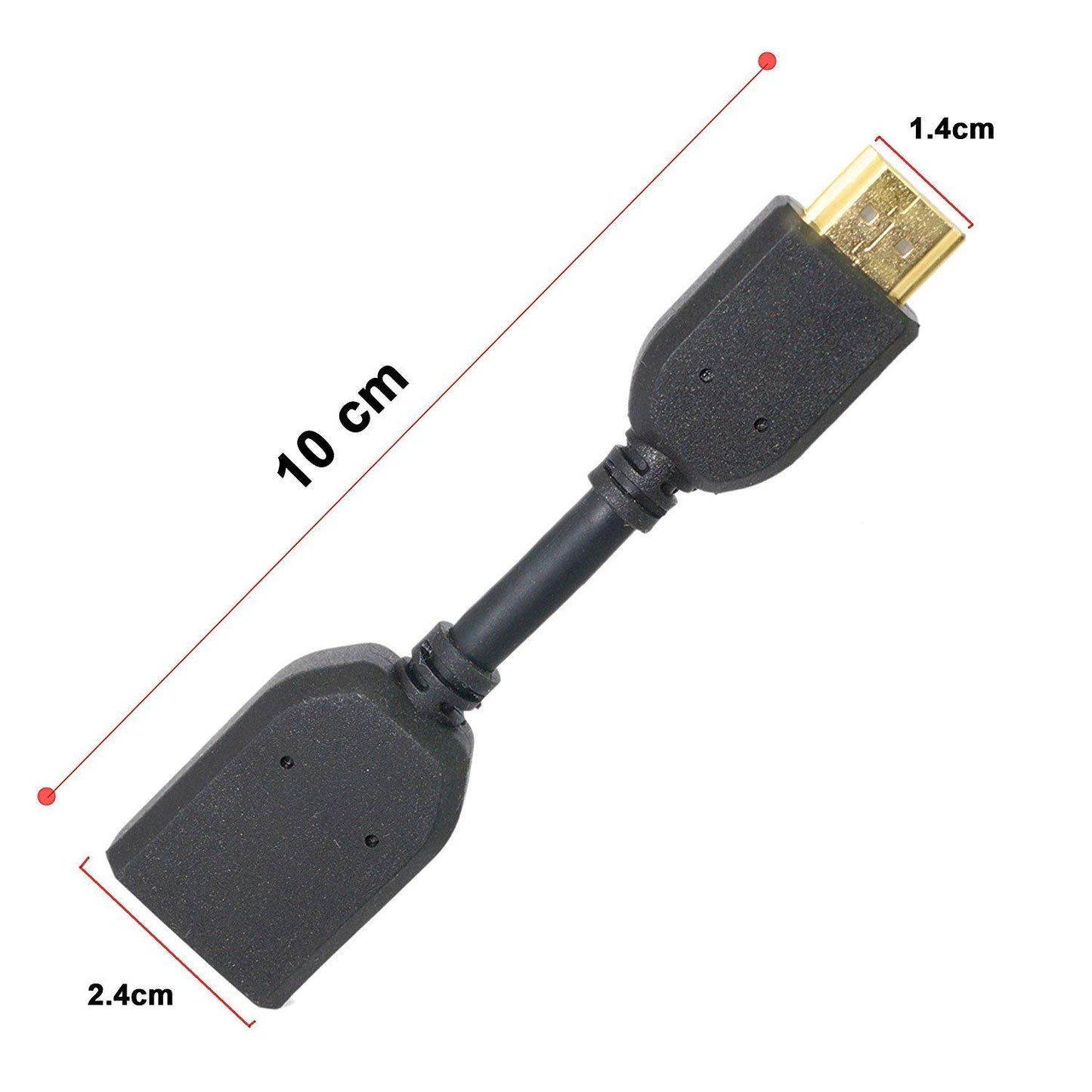 Lapster HDMI Male to Female Extension Cable high Speed Cable for LED/LCD TV, Laptop - 10 cm Black