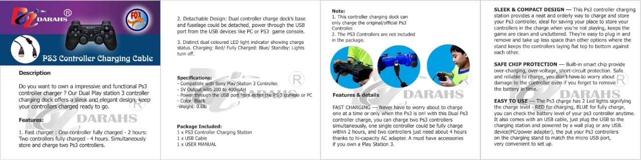 Replacement Cable For Sony Ps3 Controller Charging Cord