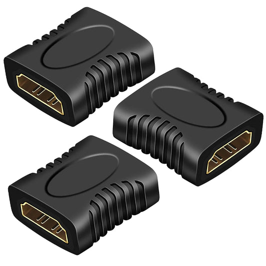 Storite 3 Pk HDMI Extender Female to Female Jointer Coupler Adapter Extender for HDTV, Computer, PS 4/3, Monitor,Laptop, Projector, DVD Player, PC,Roku Stick - Black