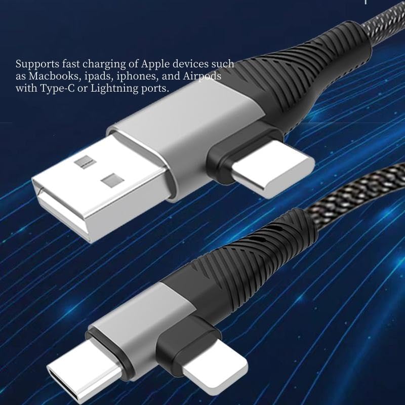 ZESTIFY 4 IN 1 65W Unbreakable Nylon Braided Multi Functional Fast Charging Cable with Fast Data Transfer,Compatible with All Type C Android Smartphone & iphone Device etc.