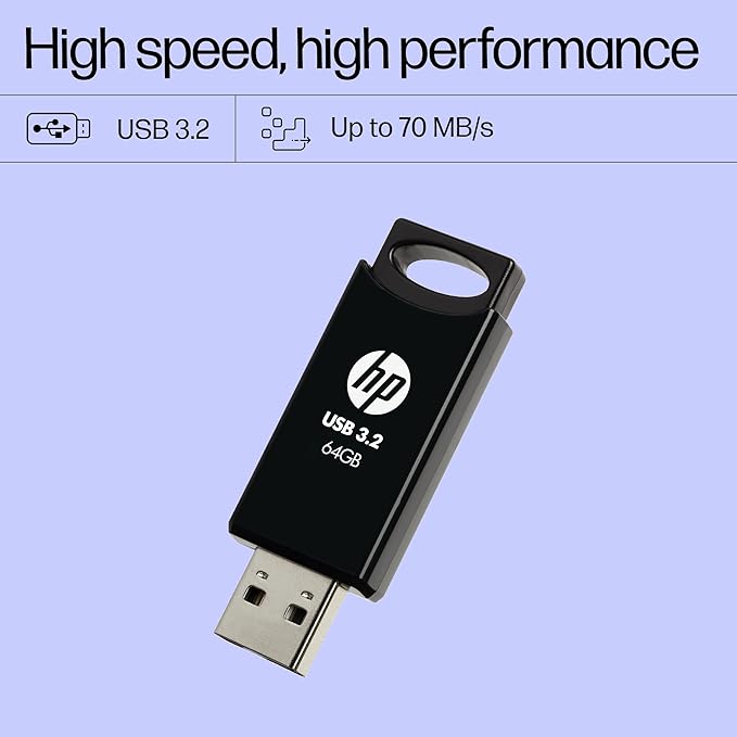 HP 712w 64GB USB 3.2 Flash Drive- Black