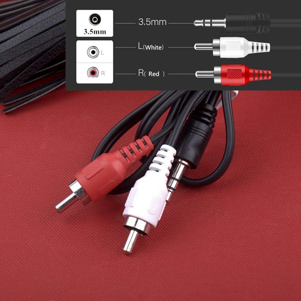 FEDUS 3.5mm Jack Stereo Audio Male to 2 RCA Male Cable AV Audio Video Cable TV-Out Cable Speaker Amplifier Connect RCA Audio Video TRS 3-Pole Male Plug to Dual RCA Male-3M