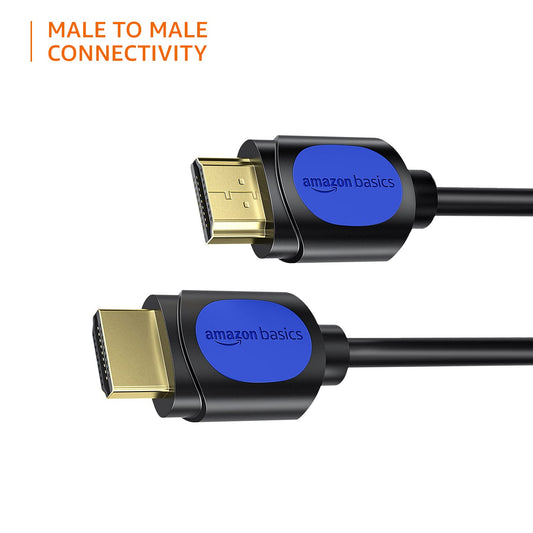 Amazon Basics High Speed HDMI Cable (Gold-Plated, A Male to A Male) - Supports 4K @60Hz and Audio Return (15 Feet)