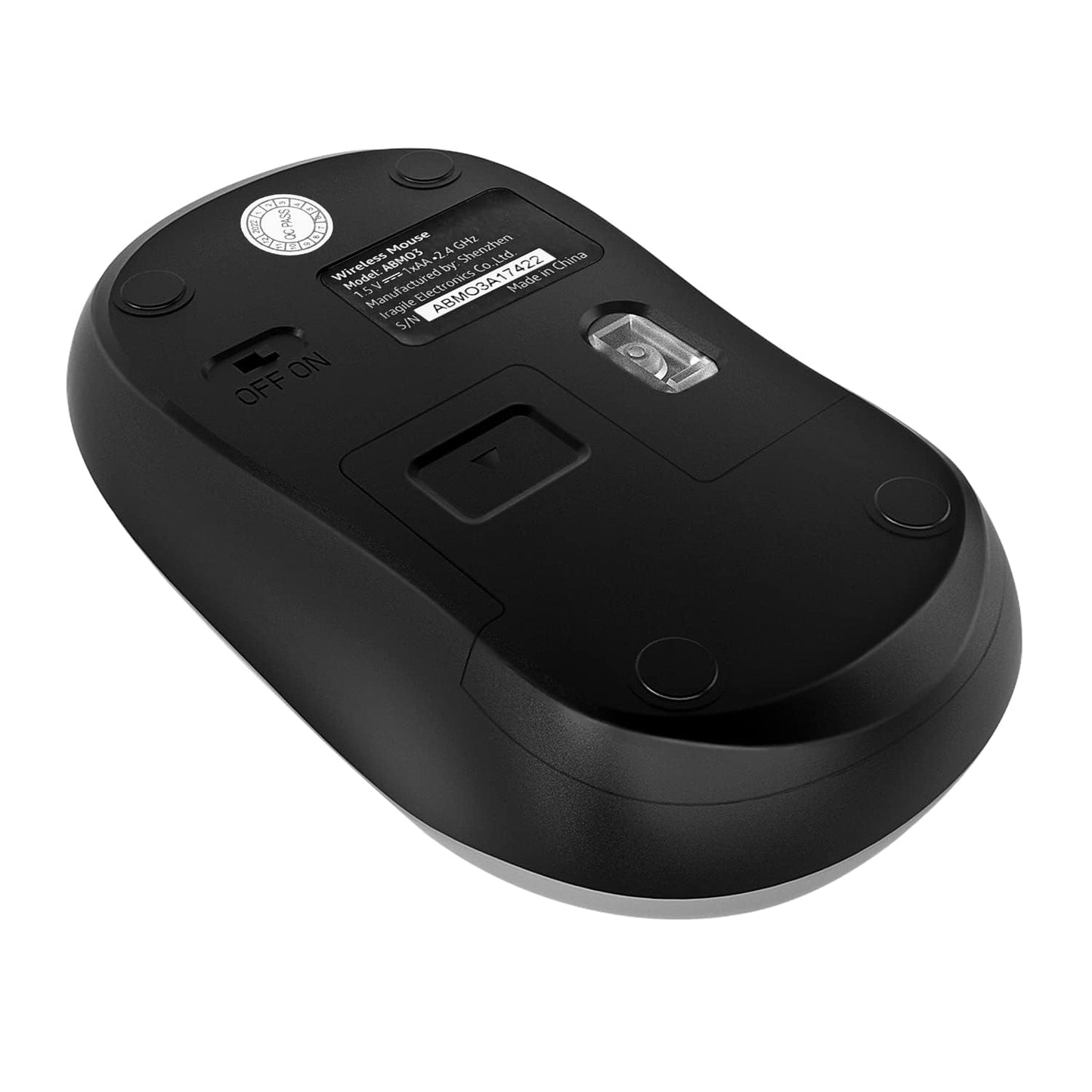 amazon basics Wireless Mouse, 2.4 GHz with USB Nano Receiver, Optical Tracking, for PC/Mac/Laptop/Tablet (Black)