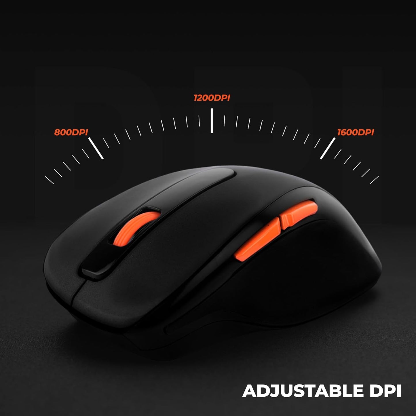 ZEBRONICS Curve Wireless Mouse, High Precision with 800/1200/1600 DPI, 6 Buttons, USB Nano Receiver, Power Saving Mode, Comfortable and Versatile