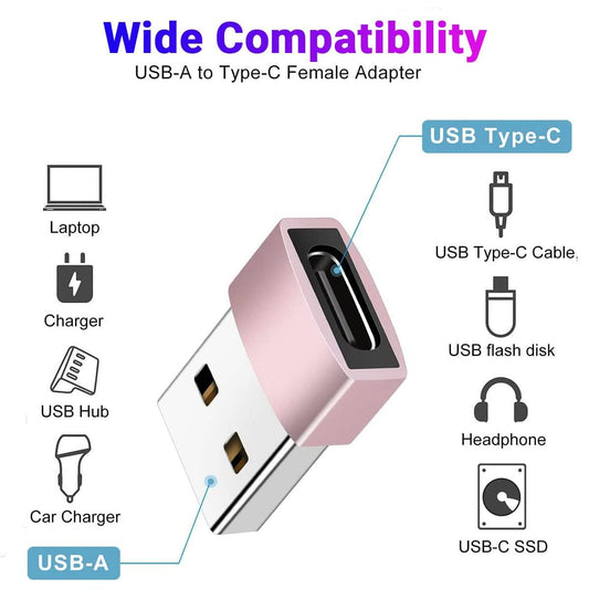 MERCIFUL USB 3.0 Type C Female to USB A Male Connector/Converter/Adapter Compatible for All Type-C (Multicolour) Pack of 2