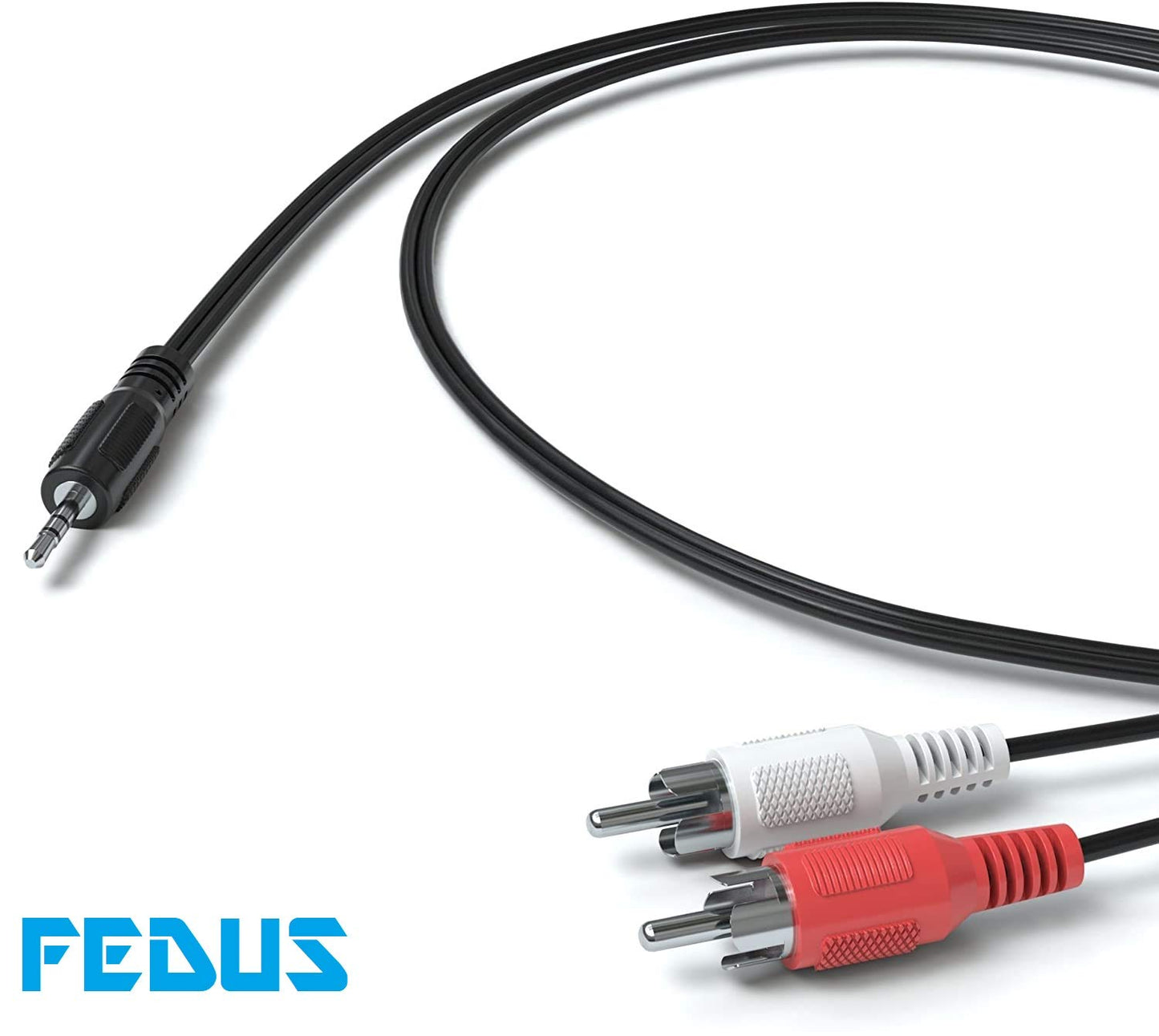 FEDUS 3.5mm Jack Stereo Audio Male to 2 RCA Male Cable AV Audio Video Cable TV-Out Cable Speaker Amplifier Connect RCA Audio Video TRS 3-Pole Male Plug to Dual RCA Male-3M