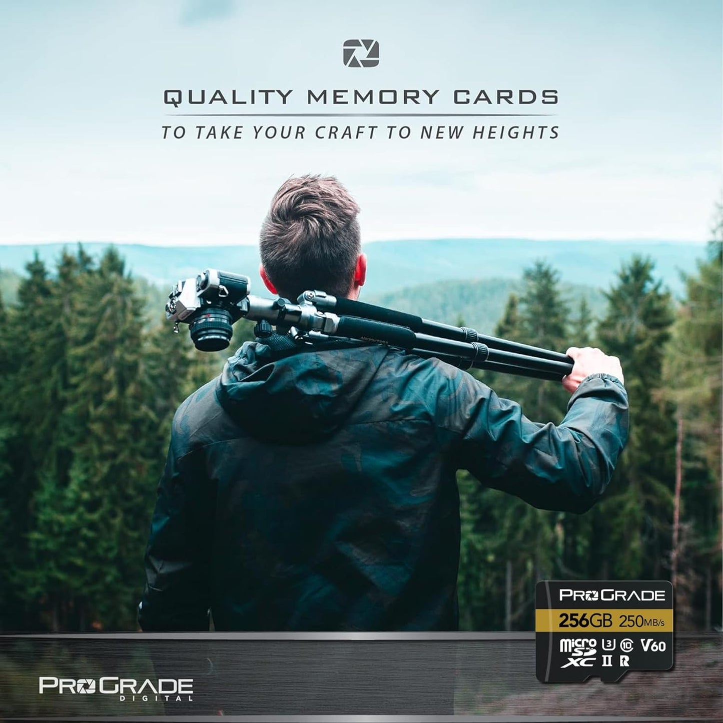 ProGrade Digital Microsd Card V60 (256Gb) -Tested Like A Full-Size Sd Card for Use in Dslrs,Mirrorless and Aerial Or Action Cameras|Up to 250Mb/Read Speed and 130Mb/S Write Speed,Gold