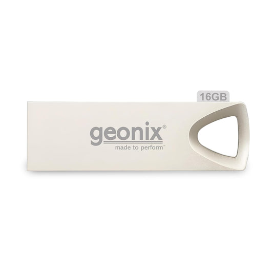 Geonix Pendrive I Silver I USB 2.0 I Keyring Design I Lightweight I Variant 16GB I 5 Years Warranty