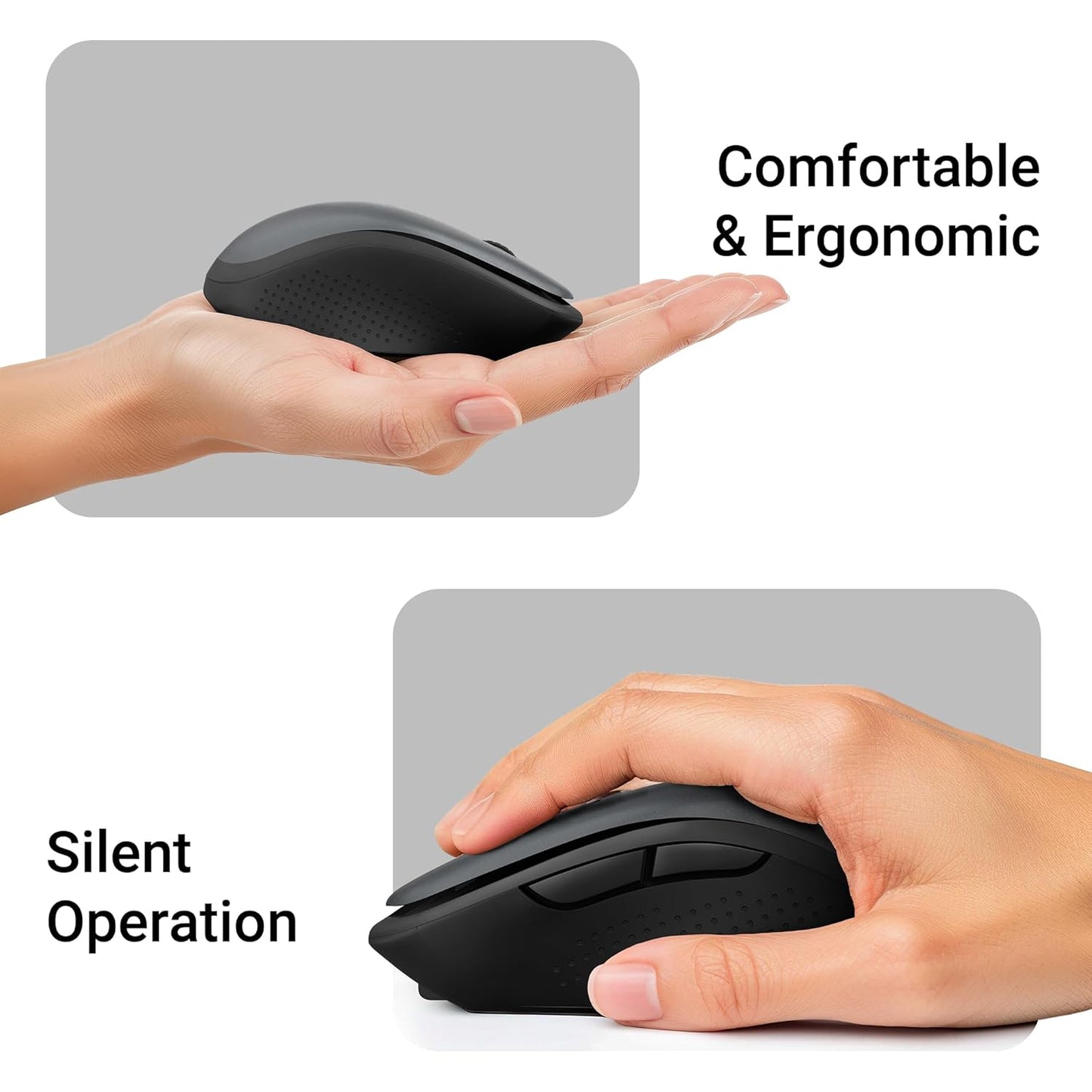 ZEBRONICS Charm Rechargeable Wireless Mouse, Dual Mode (2.4GHz + BT), Dual Bluetooth, Upto 1600 DPI, Silent Operation, 6 Buttons, Comfortable & Ergonomic, for Mac | Laptop | Computer (Metallic Grey)