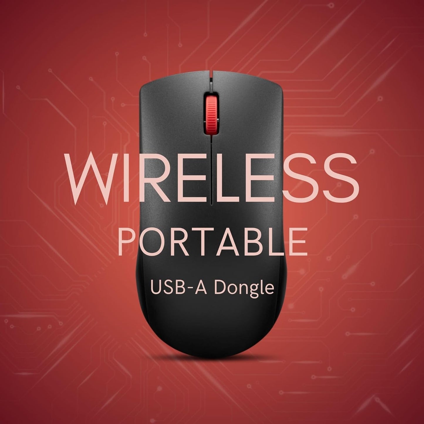 Lenovo 150 Wireless Compact Mouse, 1K DPI Optical sensor, 2.4GHz Wireless NanoUSB, 10m range, 3button(left,right,scroll) upto 3M left/right clicks, 10month battery, Ambidextrous, Ergonomic, GY51L52638