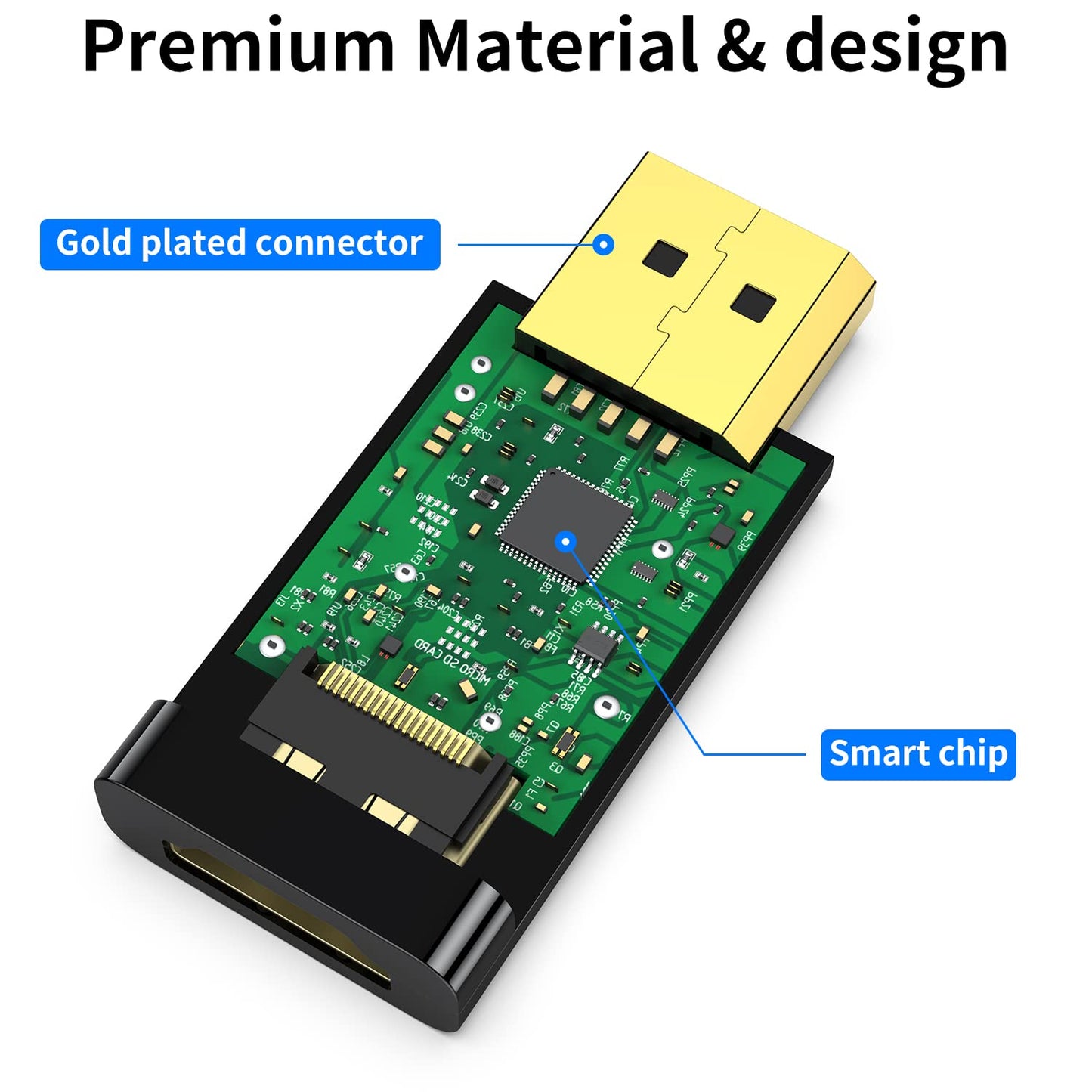 Kuxiyan Dp To Hdmi Adapter, 1080P Gold Plated Displayport To Hdmi Converter Male To Female 1.3V Black (1080P)