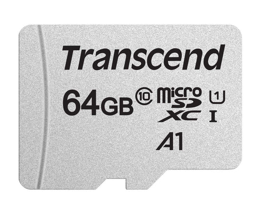 Transcend USD300S A1 64GB UHS-I U1 Class 10 Micro SD Memory Card up to 100/20 MB/s (TS64GUSD300S)