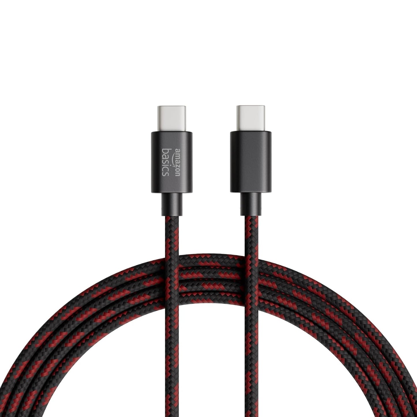 amazon basics Braided Type C to C Cable 60W Fast Charging Cable with 480 Mbps Data Transfer Speed | 1.2m, Tangle Free Cable