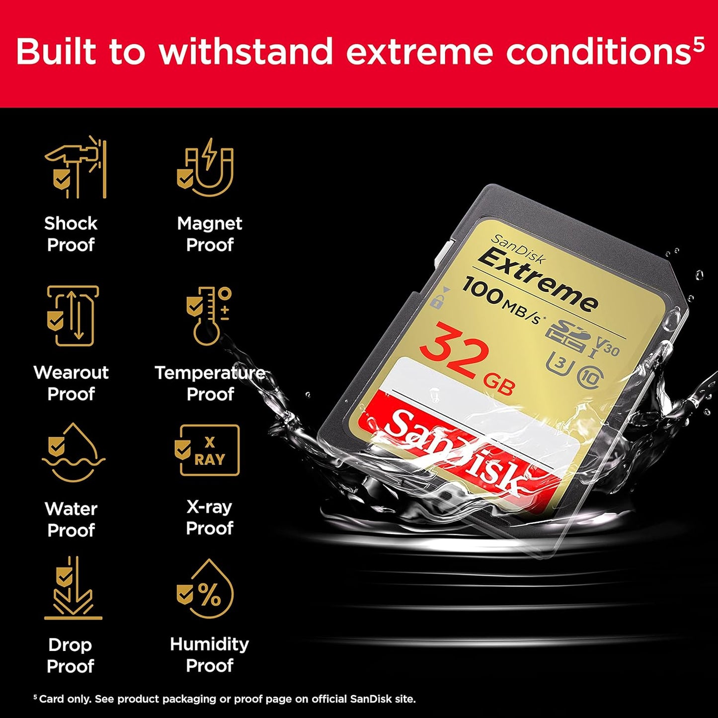 SanDisk Extreme SD UHS I 32GB Card for 4K Video for DSLR and Mirrorless Cameras 100MB/s Read & 60MB/s Write