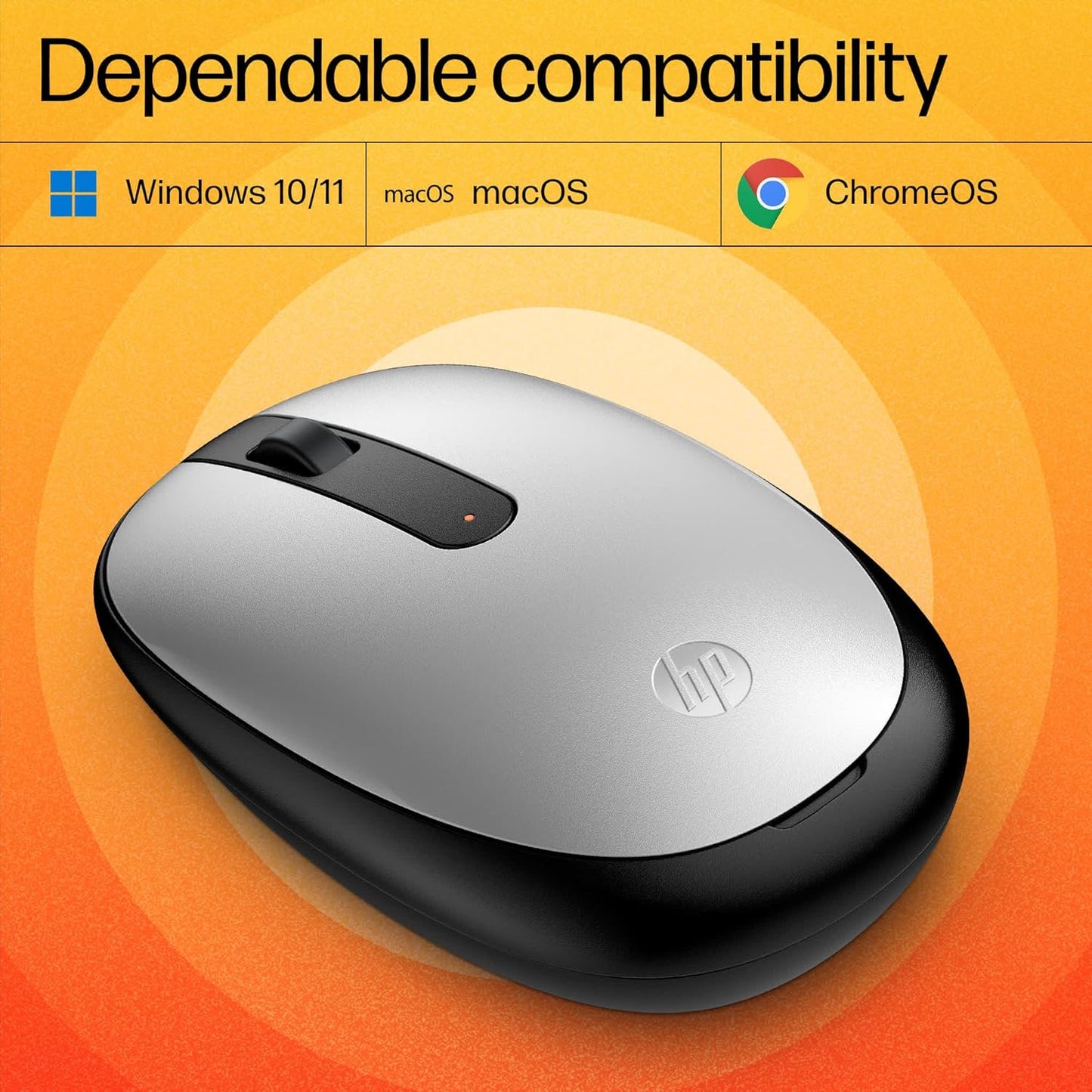 HP 240 Bluetooth Mouse/Ambidextrous; Compact Size; Portable Mouse/Red Optical Tracking/1600 dpi/3 Years Warranty/Pike Silver (43N04AA)