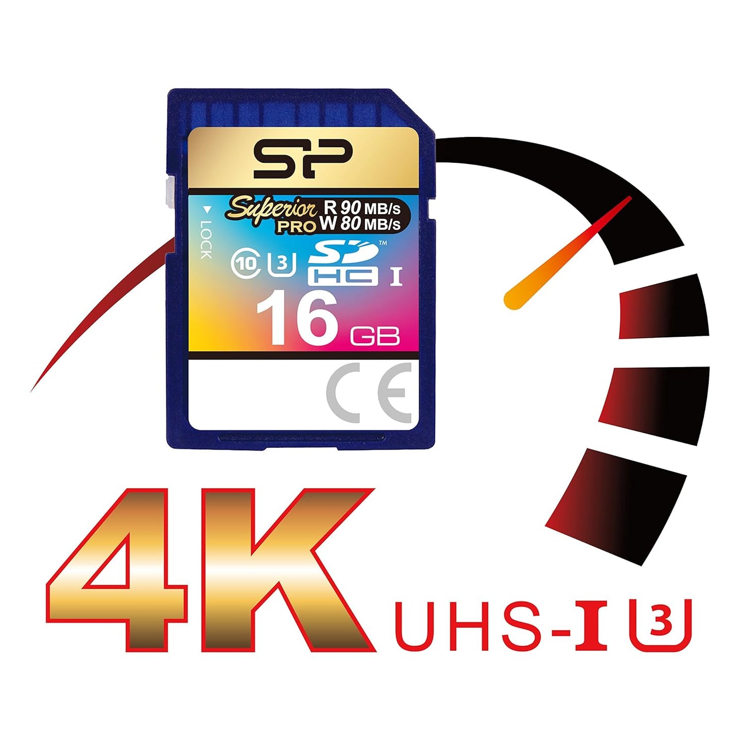 Silicon Power 16GB SDHC Class 10 UHS-3 Superior Pro Memory Card (SP016GBSDHCU3V10)