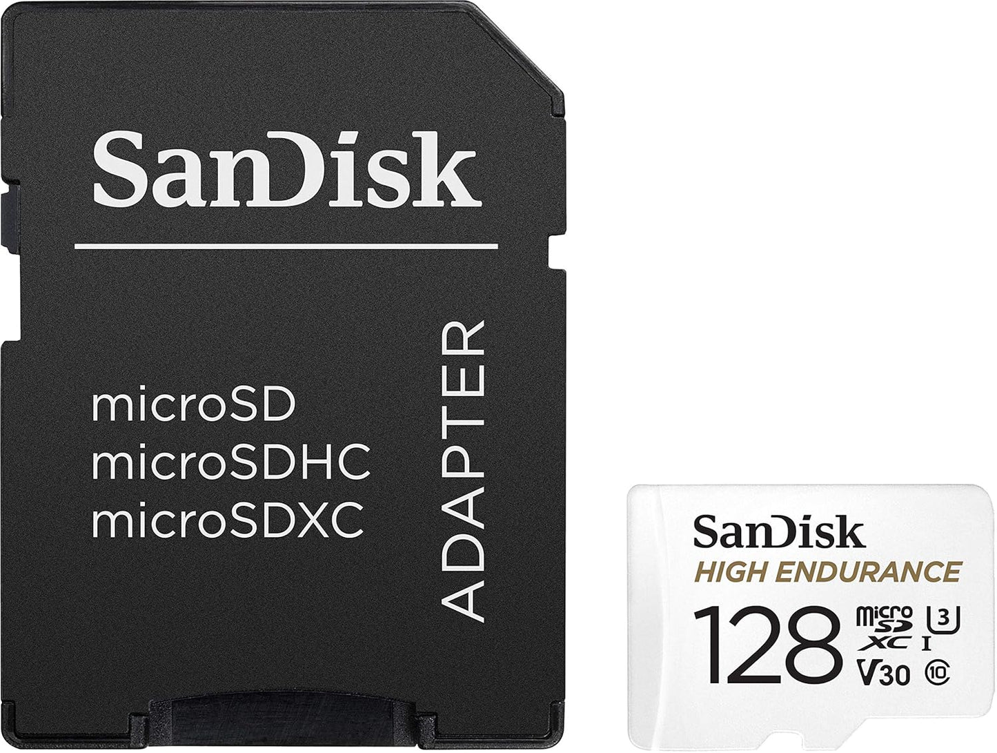 SanDisk 128GB High Endurance Video MicroSDXC Card with Adapter for Dash Cam and Home Monitoring Surveillance Systems - C10, U3, V30, 4K UHD, Micro SD Card -...