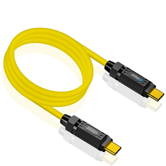 Verilux Usb C To Usb C Cable 140W Usb 3.1 Type C Charging Cable,Fast Charging 20Gbps Usb Type C Charger Cord,With Led Light,Support 8K@60Hz For Macbook Pro,3.3Ft,Yellow