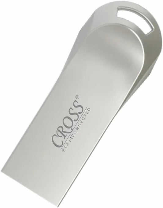 CROSS 3.0 USB Flash Drive/Pen Drive with Metal Body - Silver | External Storage Device 4GB 8GB 16GB 32GB 64GB 128GB Pen Drive | Compatible with Laptop, Desktop, Projector, Car, Audio 1yr Warranty