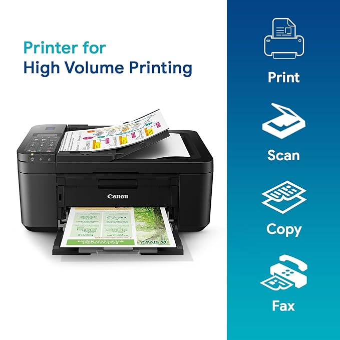 Canon PIXMA E4570 All in One (Print, Scan, Copy) WiFi Ink Efficient Colour Printer with FAX and Auto Duplex Printing for Home/Office