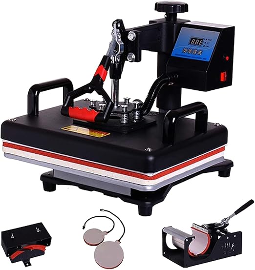 5 in 1 Heat Press Machine Digital Multi Functional Machine for Vinyl Printing Machine for T-Shirts,Sublimation,Plate Heat Press Machine 12x15 Inch | DTF PRIINTING | Vinyl Printing | Mug.