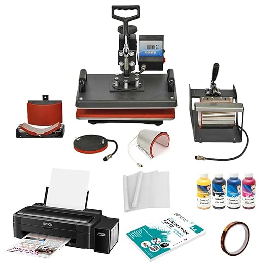 Print Digits| 5 in 1 Combo| Heavy Duty Machine Sublimation Printing Machine Full Setup with Printer