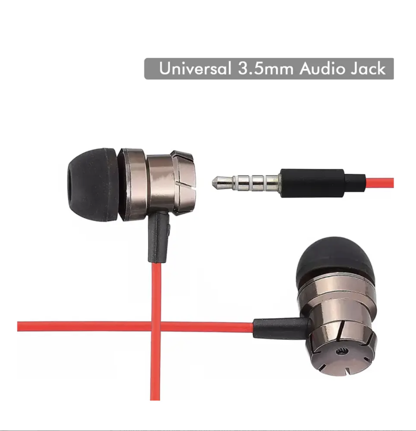 pTron HBE6 Earphone (High Bass Earphones) Metal in-Ear Wired Earphone with Mic (Red &amp;amp;amp; Black)