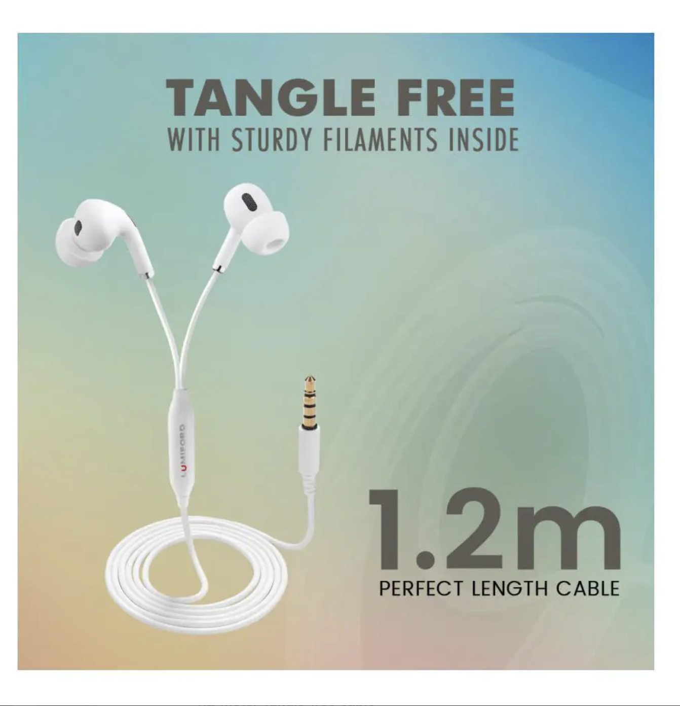 Lumiford Ultimate U50 in-Ear Wired Earphones with HD Mic, Stereo Sound, 10 mm Hi-Fi Bass Drivers (White)