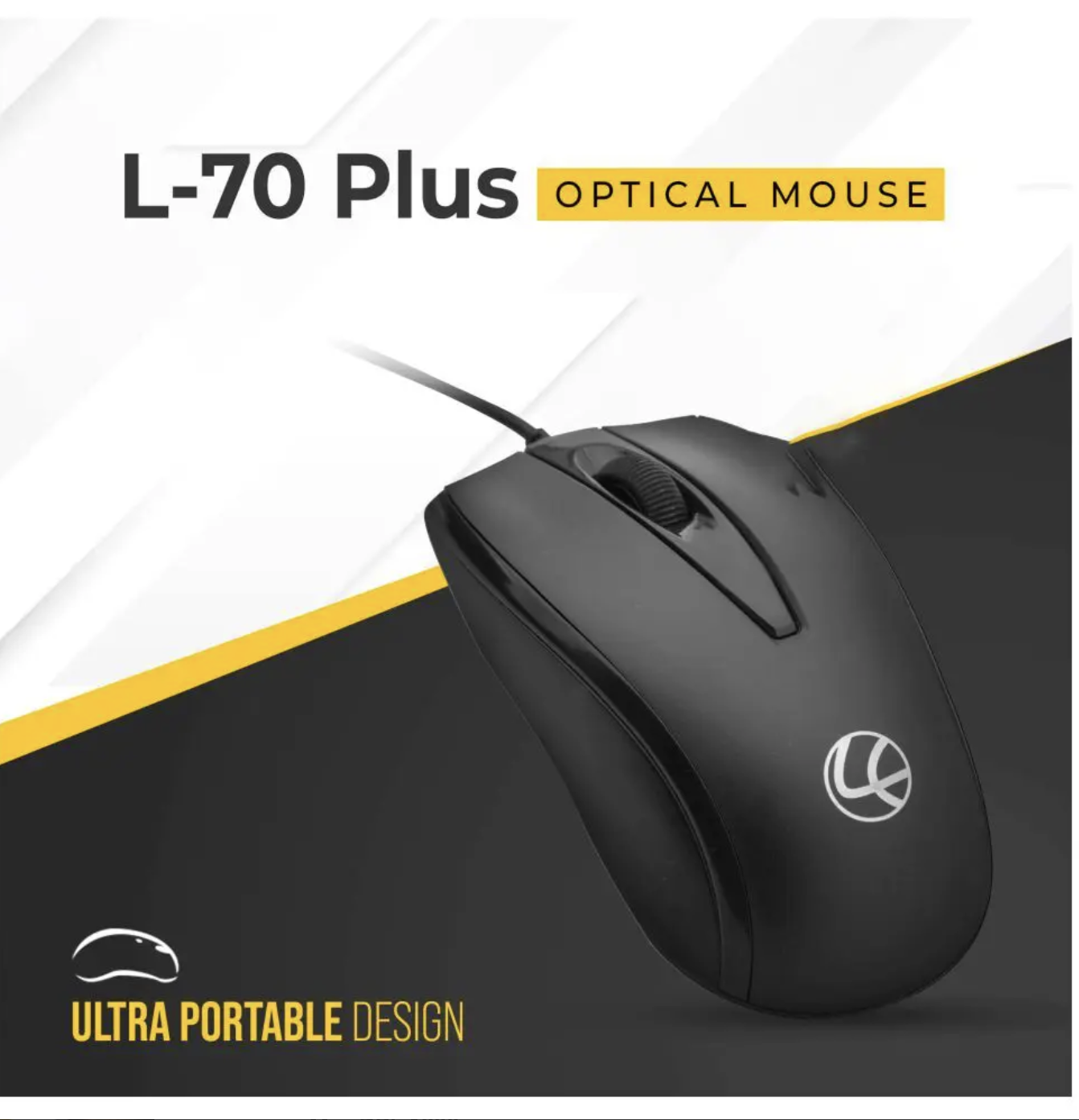 Lapcare L-70 Wired Optical Mouse, Black, LKMOPL7923
