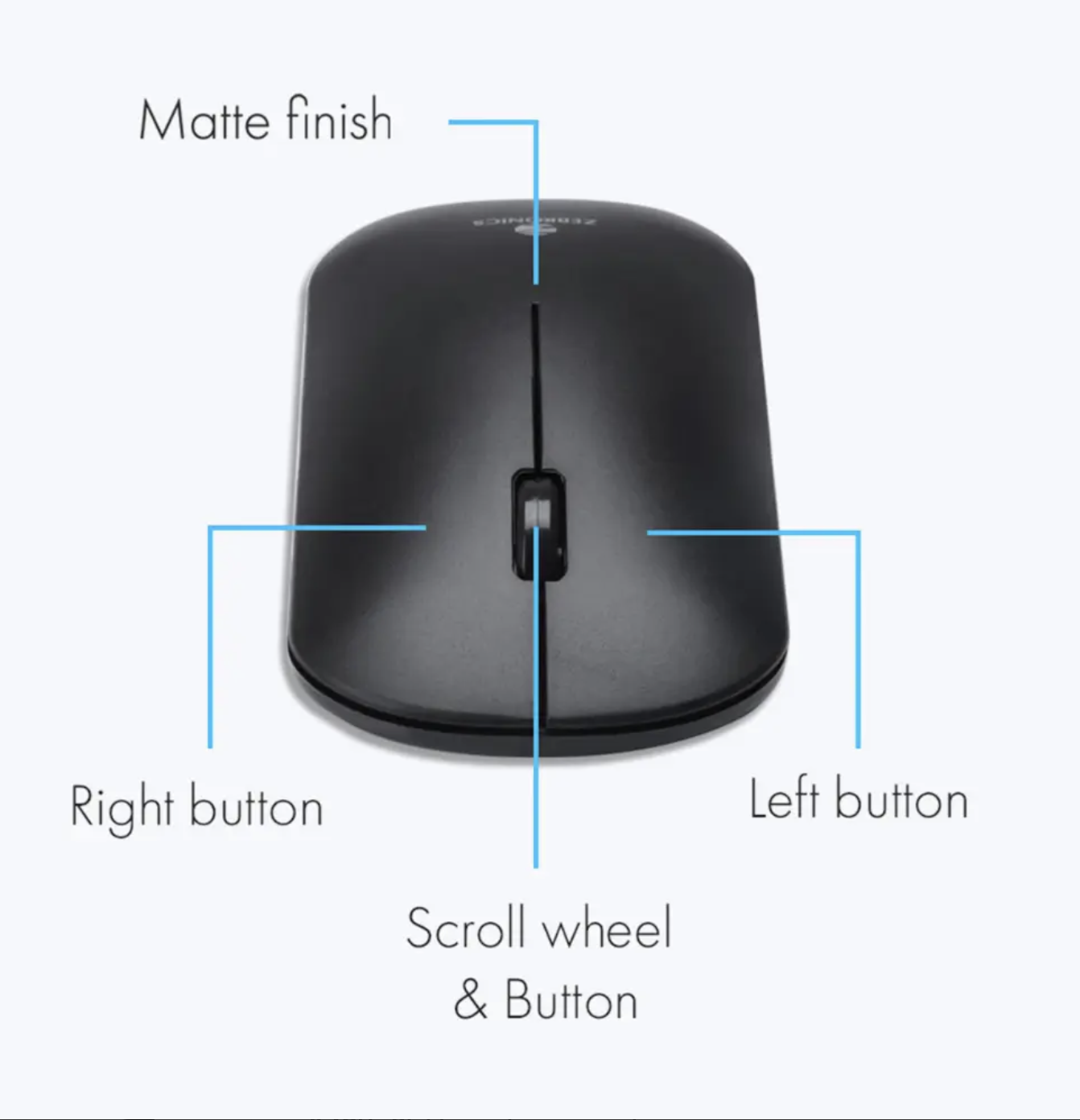 Zebronics Zeb-Dazzle Wireless Mouse with Nano Receiver, Matte Finish (Black)