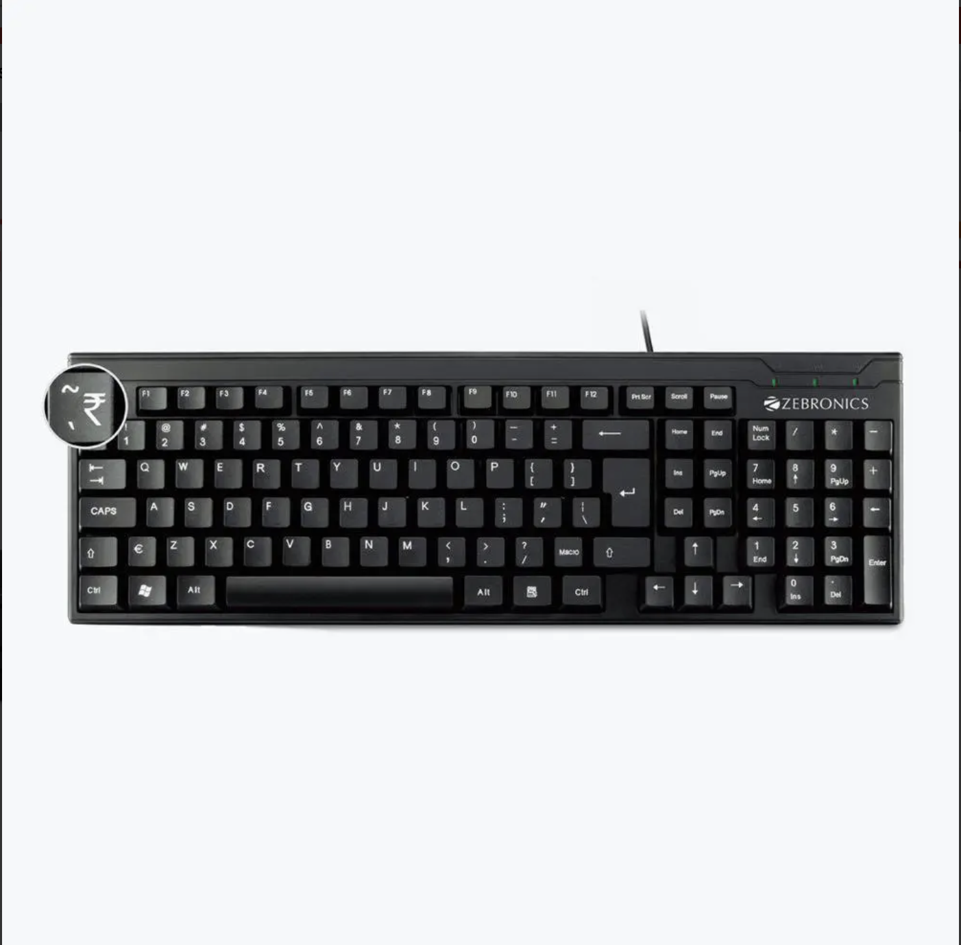 Zebronics ZEB-K35 Wired Keyboard with Spill-proof, Rupee Key